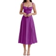 thumbnail image 1 of ZAXARRA Femmes Robe d'Été Couleur Unie Bandage Sans Manches Robe de Ligne pour Cocktail Plage de Boîte de Nuit, 1 of 6
