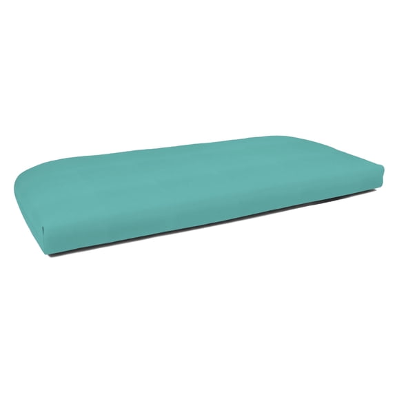 Casual Cushion Wicker Outdoor Bench Cushion, Sunbrella Fade & Water Resistant for Wicker Settees, Garden Benches & Porch Swings, 43.5"W x 19.5"D, 2.5" thick, Reversible, Canvas Aruba