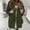 Army Green, variant on Womens 3/4 Sleeve Notched Lapel Collar Double Coat Winter Wool Blend Over Coats Long Jackets Zip up Jackets Women Lightweight Jackets for Women Zipper Jacket Womens Lined Flannel Tailo Jacket Jackets