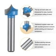 thumbnail image 4 of Uxcell Fresa de Corte Redondeada de Punta 1/4" Radio 1/2" Diámetro Bits de Router CNC, 4 of 7