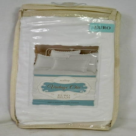 Vintage Chic Scallop 1 Euro Pillow Sham In White 26 X 26