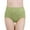 Green, variant on 3D Embossed High Waist Briefs Abdominal Support Lifting Womens Underwear Solid Color Cotton For Daily Brown,XXL