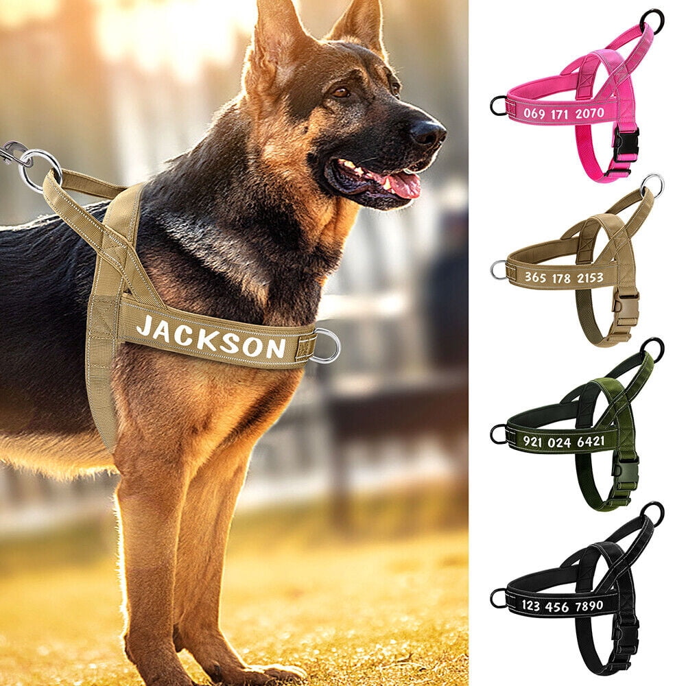 Pet Artist No Pull Dog Harness for Medium Large Dogs Reflective Personalized Name ID Strap Vest Front Leading