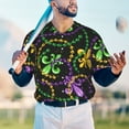 thumbnail image 6 of Daiia Mardi Gras6 Mens Baseball Jersey Button Down Shirts Short Sleeve Sports Uniforms-Small, 6 of 9