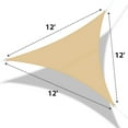 thumbnail image 3 of Sunrise Outdoor Sun Shade Sail 12'x12'x12' Triangle UV Top Cover Canopy - Beige, 3 of 10