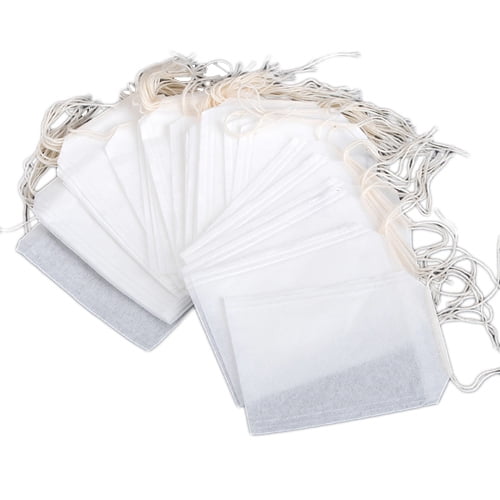 100pcs Empty Teabags String Heat Seal Filter Paper Herb Loose Tea Bags Party Christmas Gift Bag