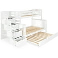 thumbnail image 3 of Bedz King Stairway Bunk Beds Twin over Full with 4 Drawers in the Steps and a Full Trundle, White, 3 of 9
