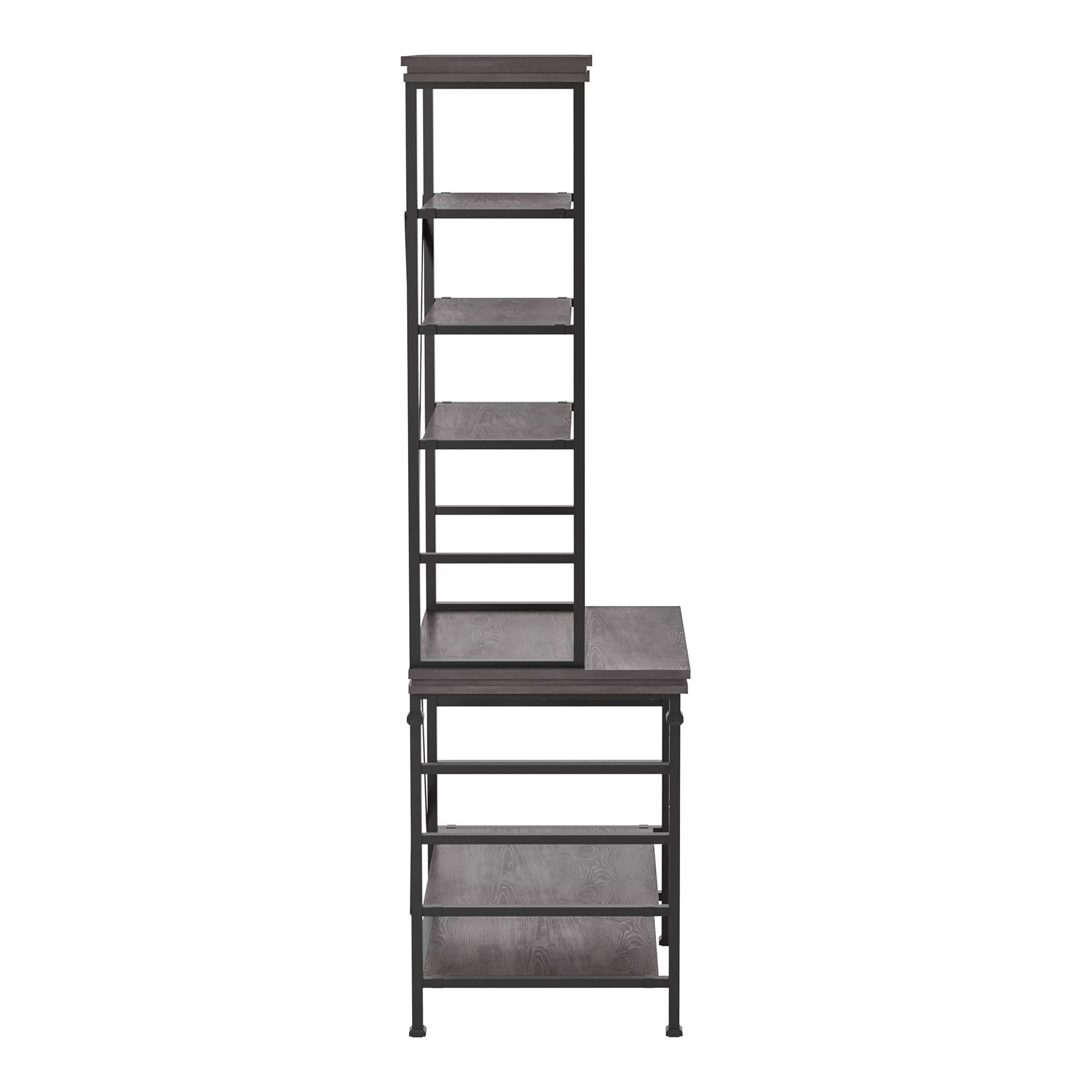 Furniture of America Traze 6-Shelf Bookcase, Antique Gray