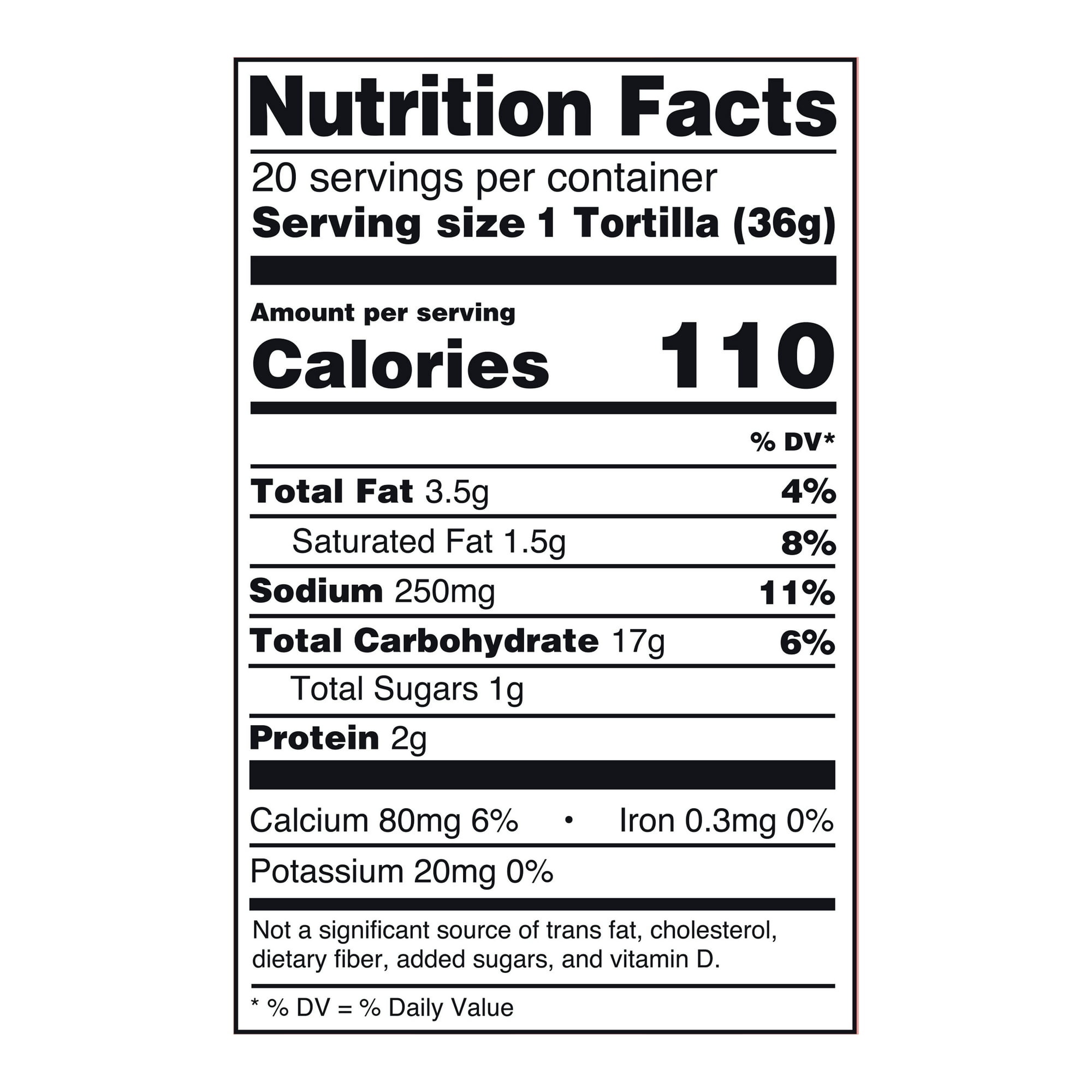 (4 pack) Great Value Small Fajita Flour Tortillas, 26 oz, 20 Count