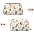 thumbnail image 3 of Picia Fall Squirrel Print Leather Makeup Bag Make Up Bag Travel Toiletry Bag for Her Girlfriend Teacher Teen Girl Gifts, 3 of 8