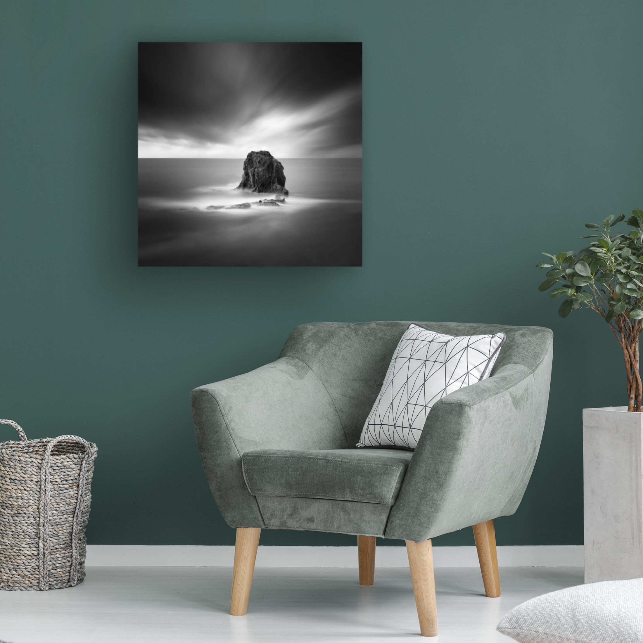 Canvas Wall Art - George Digalakis 'Rock And A Hard Place' Wall Art for Living Room, Bedroom, or Office Décor by Trademark Fine Art - 14 x 14 Inches