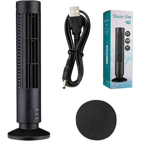 

Usb Tower Fan Small Bladeless Fan，Electric Tower Fan Mini Vertical Air Conditioner Household Humidification Cooling Fan Air Circulation Coolers Porsable Desktop Fan for Home Office Bedroom(Black)