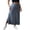 Dark Gray, variant on Women's Plus Size Long Skirts Elastic Waist Drawstring Split Side A Line Maxi Skirt Loose Casual Summer Loungewear Black XXXXL