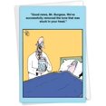 thumbnail image 1 of NobleWorks - Funny Get Well Card for Hospital - Cartoon Surgery, Feel Better Greeting - Ear Worm Operation C3670GWG, 1 of 5