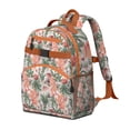 thumbnail image 2 of Rustic tropical flower and leaves laptop bag, waterproof and roomy, featuring wildflowers, blossoms, and Hummingbirds, ideal for school or travel., 2 of 6
