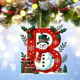 thumbnail image 3 of LanSuare 26 Letters Christmas Ornament with Snowman, 3.1Inch Christmas Tree Pendant, Personalized Christmas Ornaments for Christmas Decoration, Xmas Tree Hanging Decor（B）, 3 of 5