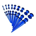 thumbnail image 1 of Kit de estiramiento de medidores de oreja Hugo 18 piezas 14G-00G Azul, 1 of 5