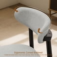 thumbnail image 2 of Dining Chair Set of 4, Upholstered Wooden Dining Chairs with Curved Back, Modern Fabric Kitchen Side Chairs, Gray/Black, 2 of 7