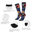 thumbnail image 3 of Xecao Bowling Ball And Flame print thigh-high socks, crafted for both men and women with a stretchy, high-opaque design perfect for daily wear, 3 of 6