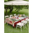 thumbnail image 3 of Outdoor Tablecloth with Umbrella Hole and Zipper, Christmas Rectangle Table Cloth 52x70 Inch Waterproof Tablecloth, Xmas Tree Snowman Birch Snowflakes Balls Plaid Picnic Table Cover for Patio Camping, 3 of 7