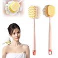 thumbnail image 1 of wonima11 2-in-1 Bath Scrubber Back Brush,2025 New Shower Body Brush with Bristles and Loofah,Double-Sided Bath Back Scrubber with Long Handle for Women, Men, The Elderly (Pink A+B), 1 of 1