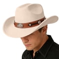 thumbnail image 3 of Unisex Western Cowboy Hat with Classic British Straight Brim for Outdoor Western Style Wear Timeless Ranch Accessory, 3 of 3