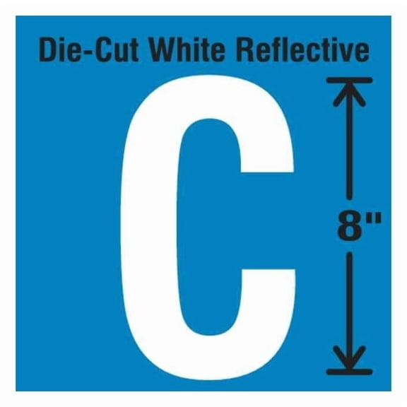 Stranco Letter Label, Vinyl, 8 in H, 4-3/4 in W DWR-SINGLE-8-C
