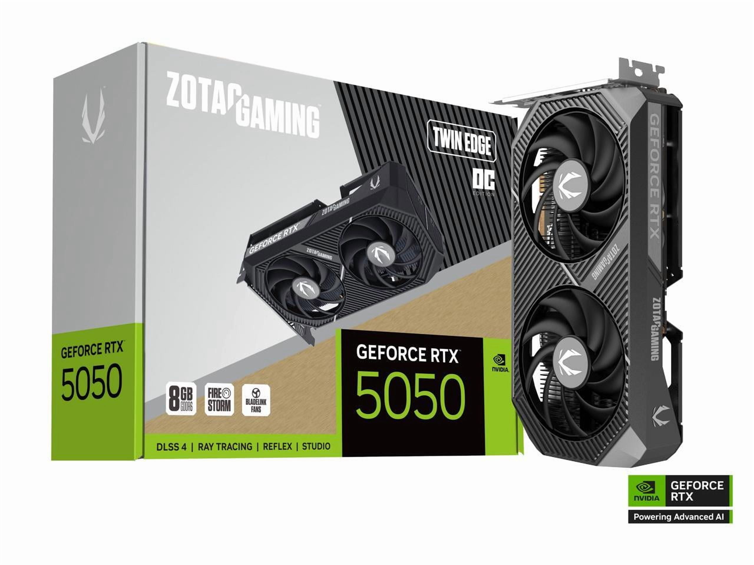 Zotac NVIDIA GeForce Graphic Card - 8 GB GDDR6 - 7680 x 4320 - 2.60 GHz Boost Clock - 128 bit Bus Width - PCI Express 5.0 x8 - DisplayPort - 3 x DisplayPort - HDMI