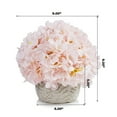 thumbnail image 4 of Enova Home Artificial Silk Hydrangea Faux Flowers Arrangement in Round Tapered Ceramic Pot for Home Office Wedding Decoration (Pink), 4 of 4