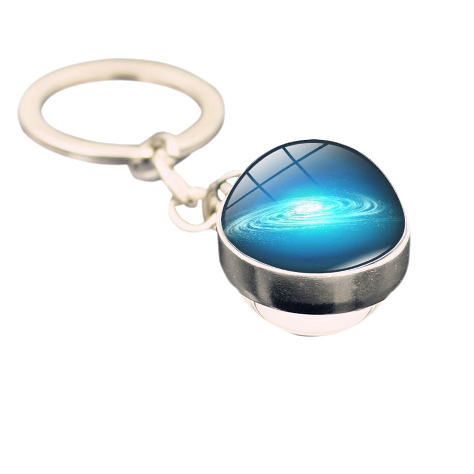 Ounabing Keychains Solar System Milk Y Way Nebula Double Sided Glass