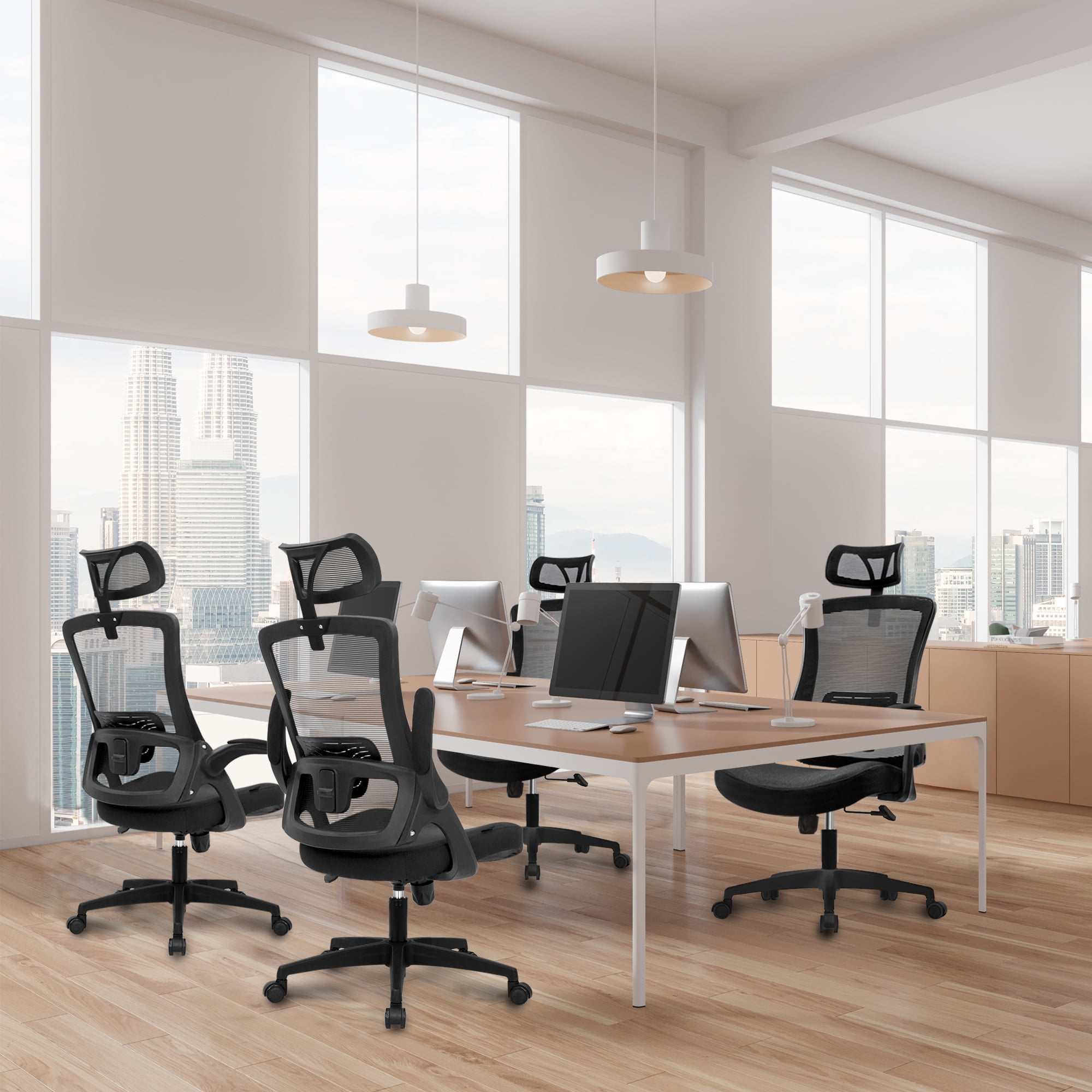 Neo Chair High Back Ergonomic Desk Chair Office Chair, Breathable Mesh Desk Chair with Adjustable Lumbar Support and Headrest, Black