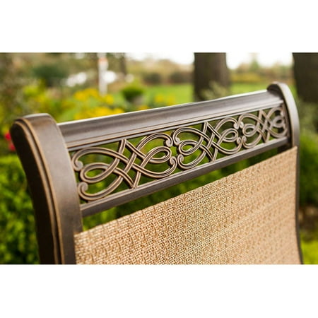 Hanover Outdoor Manor 9-Piece Outdoor Dining Set, Cedar/Bronze