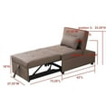 thumbnail image 3 of Kings Brand Furniture Multi-Function Ottoman, Sofa Bed Sleeper, Convertible Chair, Dark Grey, 3 of 7