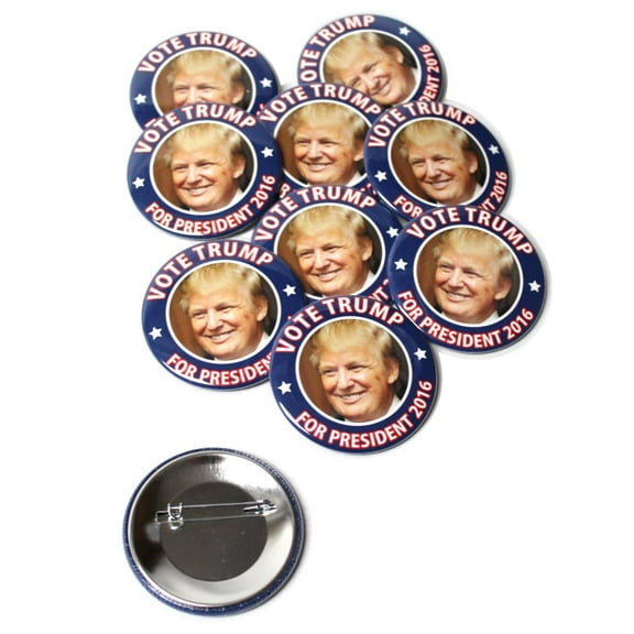Vote Trump For President 2016 - Pinback Buttons - 2.25 Inch Round - 10 pack