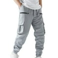thumbnail image 2 of Men's Active Fleece Cargo Jogger Pants Gray M, 2 of 5