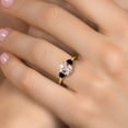 thumbnail image 4 of Gem Stone King 18K Yellow Gold Plated Silver Peach Nano Morganite and Black Diamond Engagement Ring for Women | 2.54 Cttw | Oval 9X7MM | Gemstone October Birthstone | Size 6, 4 of 6
