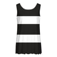 thumbnail image 4 of Liquidation Staron Camisoles pour Femmes Décontractées Douces à Rayures Col Rond Hauts Printemps Été Fluides Sans Manches Coupe Ample Chemises Hauts, 4 of 5