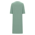 thumbnail image 7 of Cottons Robe Women Women Robes Zipper Front Short Sleeve Full Length Housecoat with Pockets Long Loungewear S-13 A-Green XL, 7 of 7