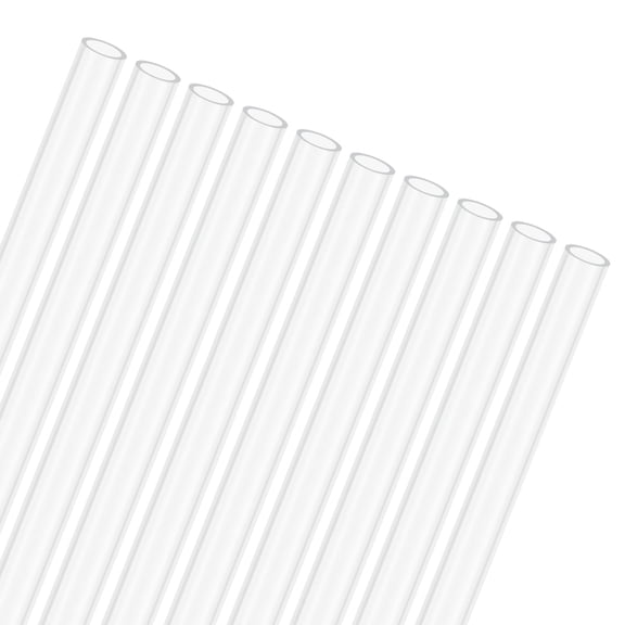 10-Pack Clear Plastic Tube, 5.5mm[0.22"] ID x 7mm[0.28"] OD High Impact Rigid Polycarbonate Round Pipes[500mm/19.7IN]