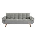 thumbnail image 3 of Modern Linen Convertible Sofa, Industrial Style Sofa Bed with Adjustable Backrest, Armrest, Wooden Frame, Upholstered Sofa Couch for Living Room,Apartment,Christmas, Gray, 3 of 7