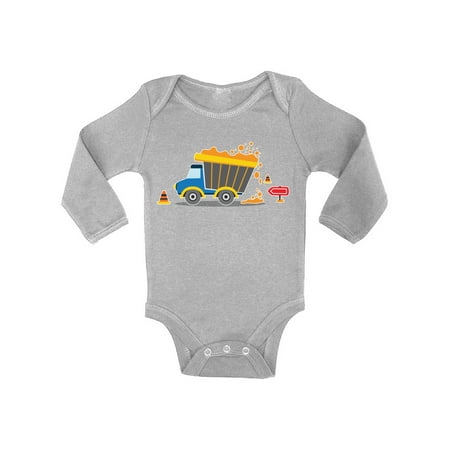 

Baby Boy Shirts - NB 6M 12M 18M - Dumpster Truck Long Sleeve Bodysuit