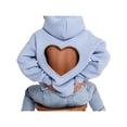 thumbnail image 3 of DYMADE Women Casual Pullover Hooded Loose Fleece Long Sleeve Backless Sweatshirt, 3 of 4