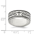 thumbnail image 3 of Auriga 925 Sterling Silver Cross and Weave Ring Size 10 for Men's, 3 of 6