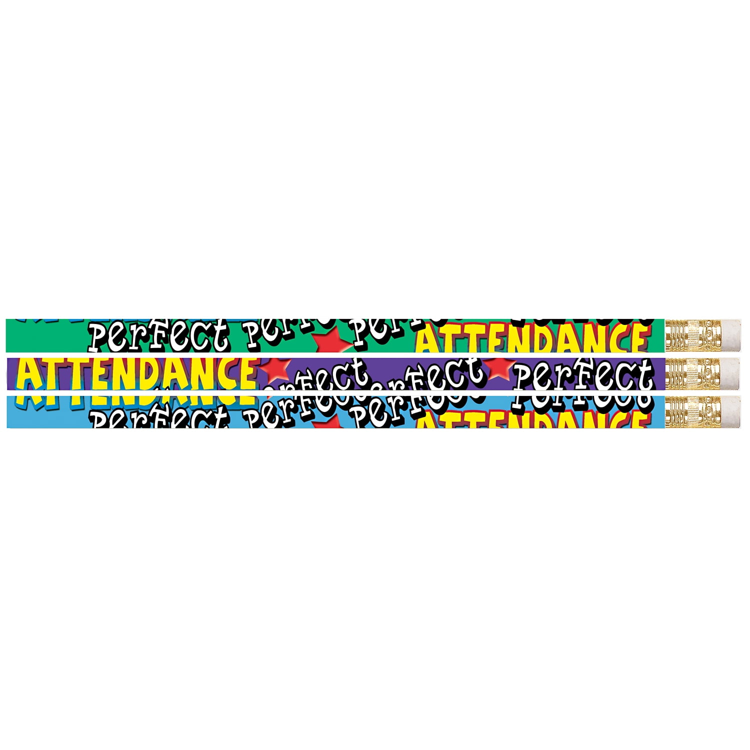 Musgrave Pencil Company Perfect Attendance Motivational Pencils, 12 Per Pack, 12 Packs