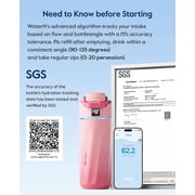 BOOST Smart Water Bottle with Reminder & Tracker, 16oz Kids Water Bottle for School, DIY Refrigerator Magnets, BPA-Free Vacuum Insulated Stainless Steel, Ideal Gift, Pink Fade