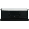thumbnail image 4 of Storage Bench, Wood Shoe Bench with 2 Drawers, 2 Cabinets and Removable Cushion, 4 of 8