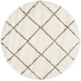 thumbnail image 3 of SAFAVIEH Hudson Amias Geometric Shag Area Rug, Ivory/Grey, 7' x 7' Round, 3 of 11
