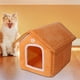 thumbnail image 1 of Casa para gatos con nido para gatos, cama para gatos con cojín interior de otoño e invierno, cama cueva para tienda de mascotas para caniche, chihuahu Amarillo y L, 1 of 8