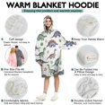 thumbnail image 5 of Wearable Oversized Blanket,Watercolor Dinosaurs Eggs Plants Pattern Wearable Blanket Hoodie for Adults,Cozy Hooded Blankets with Super Pockets,Super Warm Fuzzy Pullover for Women & Men, 5 of 6