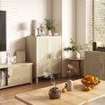 thumbnail image 2 of HOMCOM Boho Sideboard Buffet Cabinet with 2 Rattan Doors, Natural, 2 of 10